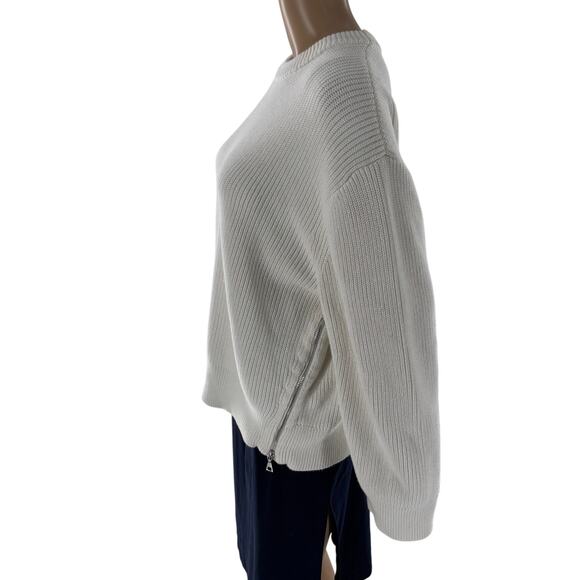 Modern Citizen White Tate Organic Cotton Side Zip Sweater - Picture 7 of 12